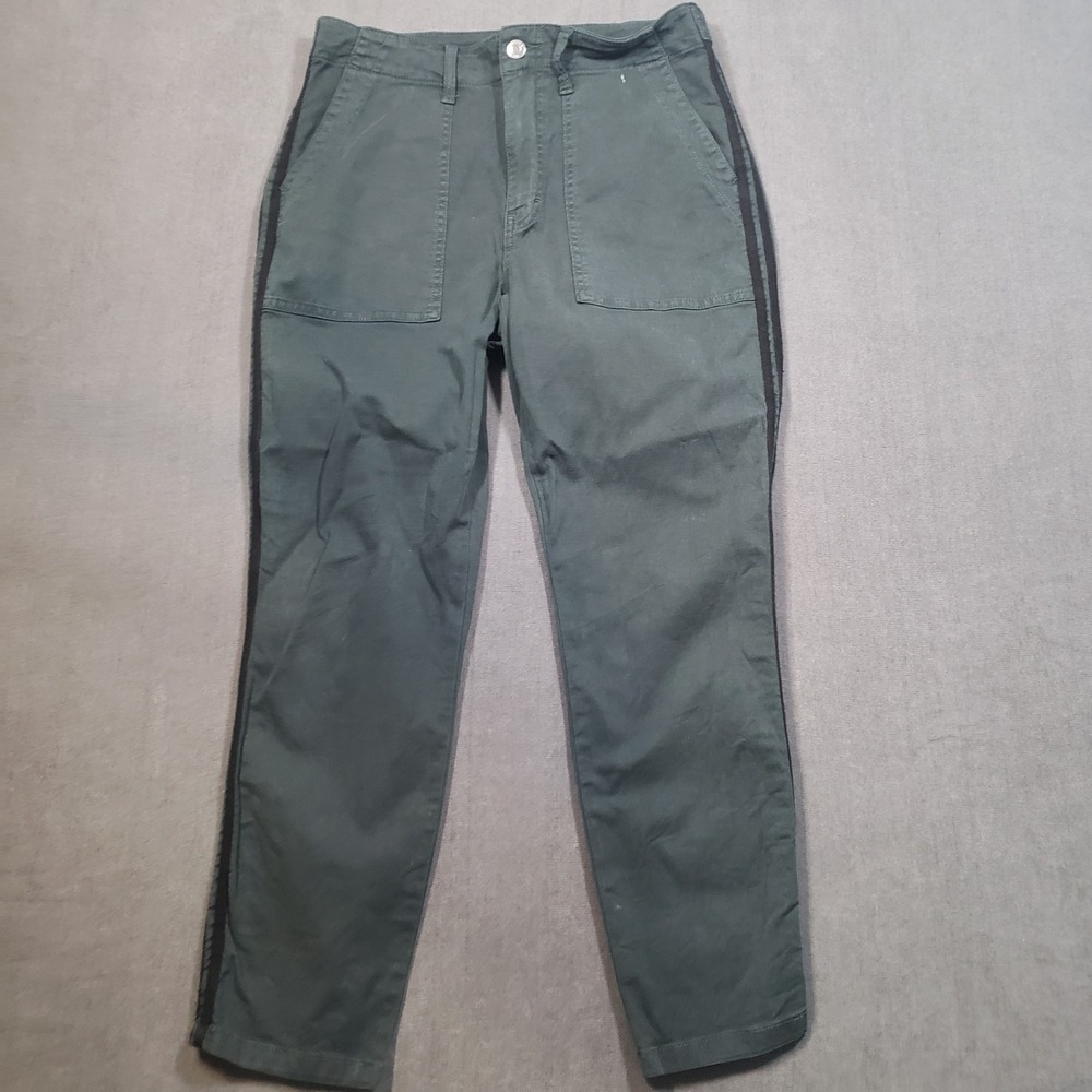 pistola Olive Green Trousers with Black Side Stripe